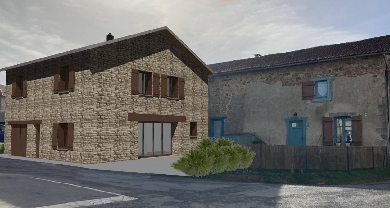 Créa-Plans - Rénovation d'une grange en pierre en habitation par le dépôt d'un permis de construire.